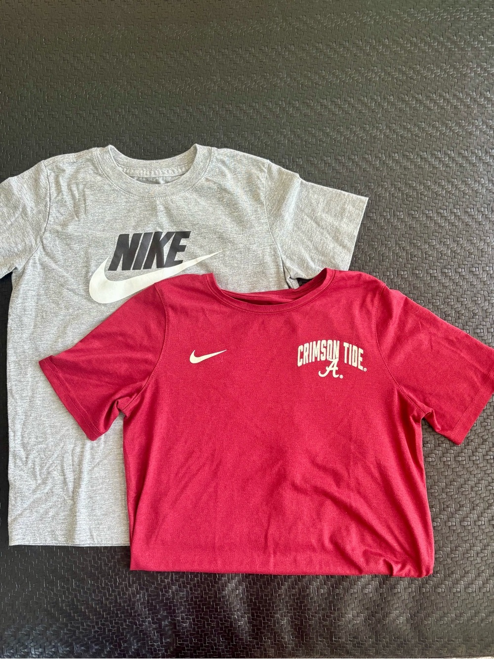 Lot of 2 Nike kids tshirts Crimson Tide performance & cotton grey